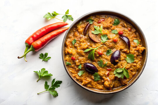Baingan bharta roasted eggplant curry