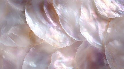 organic mother-of-pearl surface panorama, shimmering close-up texture, luxurious natural backdrop