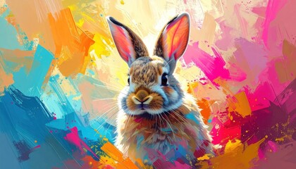 Colorful Rabbit Portrait. (1)