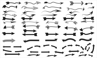 Various arrows designs isolated on white background