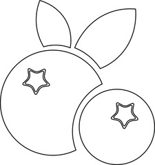 Botanical Blackline Berry a minimalist illustration of ripe berries and delicate leaves, perfect for illustrating food.