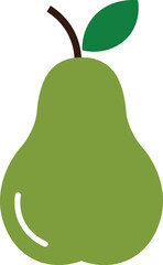 Green Pear A crisp, fresh pear, with its smooth, vibrant green skin, is the epitome of healthy eating. The lone leaf adds to the simple elegance of this fruit.