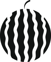 Watermelon Silhouette A graphic rendering of a watermelon, capturing its