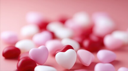 heart-shaped elements on Valentine Day background, charming and love-inspired design, bright festive style