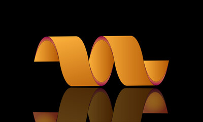 Golden ribbon isolated on white background