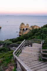 Landscape with Praia do Camilo, famous beach in Algarve, Portugal