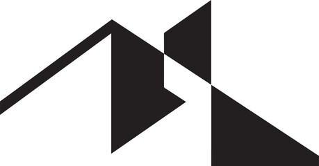 Minimalist Black and White Geometric Abstract Background with Intersecting Triangles and Sharp Angles
Modern Architectural Vector Composition featuring High Contrast Bold Geo