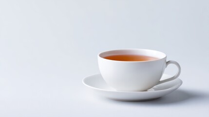 Fototapeta premium isolated tea cup on white background, clean minimalist style, morning or evening drink concept
