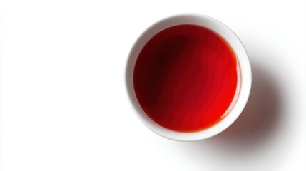 isolated red tea in cup, white background, clean and modern tea presentation