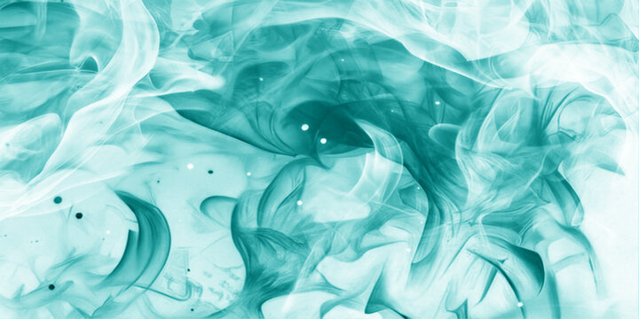 Abstract blue smoke and water waves creating a cool icy texture background