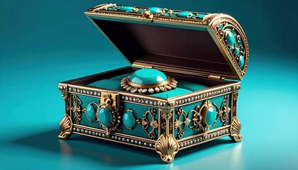 Open Turquoise Jewel Box.