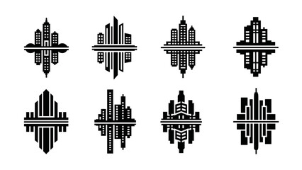 Modern cityscape reflections: creative urban skyline and city silhouettes