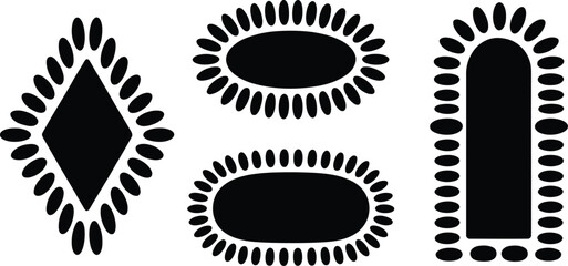 Modern abstract shapes with decorative borders