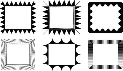 Geometric shapes with decorative borders and frames