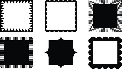 Black and white decorative border designs for photo frames