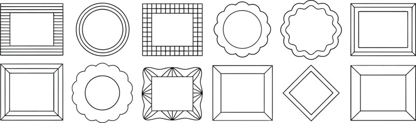 Various picture frame designs and shapes