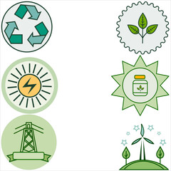 ecology icons set