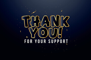 Thank you for your support design for online buyers illustration vector. vector thank you handwritten inscription.