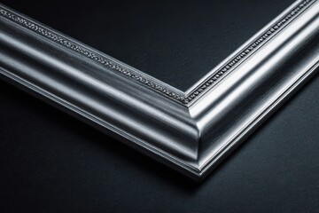 Vintage silver frame with etched detailing against a dark backdrop