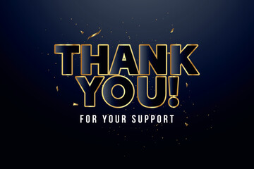 Thank you for your support design for online buyers illustration vector. vector thank you handwritten inscription.