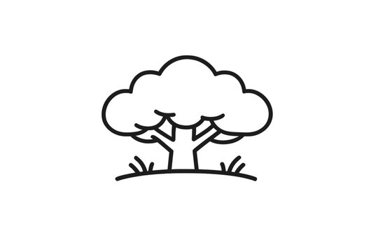 Stylized tree icon on a gradient background