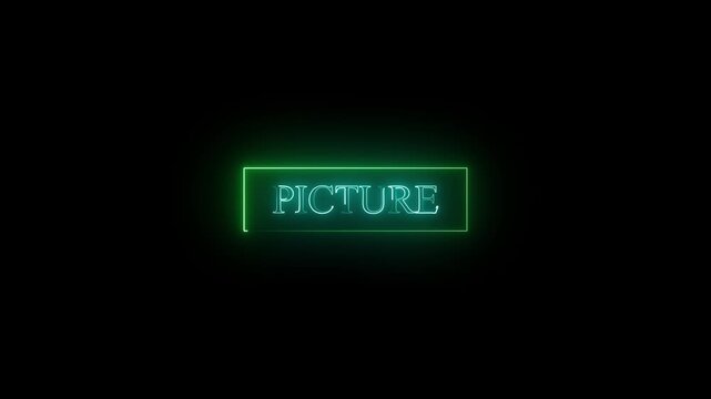 Abstract Pink Neon Text Picture Symbol Animation &ndash; Dark Background