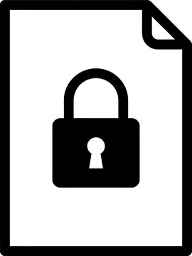 Document protection icon. Secure file with padlock for privacy. Data safety and confidential information concept. Vector symbol illustration