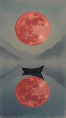 Red Moon Boat
This minimalist Japanese-inspired artwork evokes peace, balance, and quiet reflection, making it perfect for modern, zen, and meditation spaces.