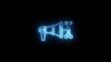 Viral Marketing Icon Animation with Glowing Lines on Black Background