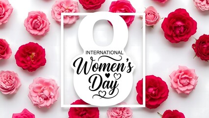 International women's day celebration with roses and toilet paper