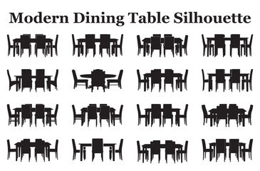 Obraz premium Modern Dining Table Silhouette Bundle
