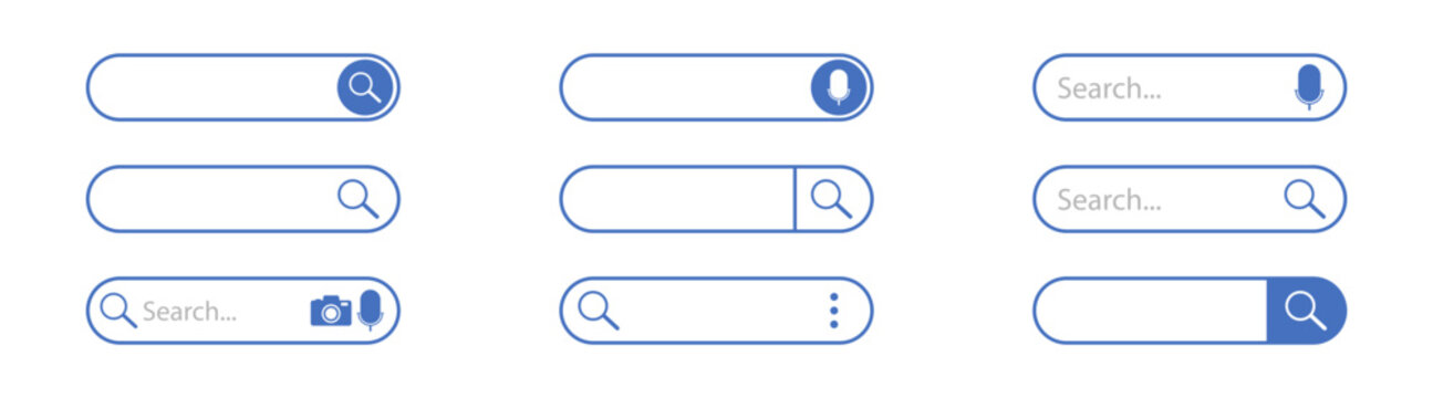 Search bar and address box icon for web browser, computer interface, navigation, and cyberspace, vector illustration