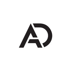 A creative vector logo design with "AD" letter .	
