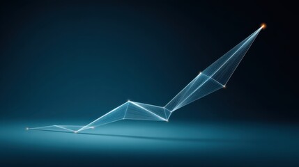 Abstract geometric lines and points representing movement, growth, and innovation against a blue gradient background for modern design projects