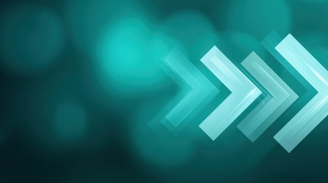 Abstract arrow pattern with teal bokeh background, conveying motion, direction, and progress in contemporary design elements for digital projects - Powered by Adobe