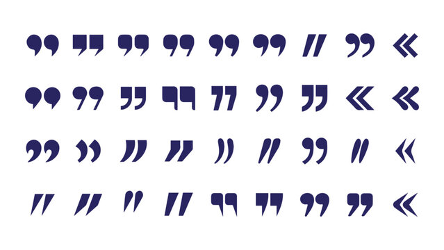 Quotation Marks Punctuation  Symbols Vector Set