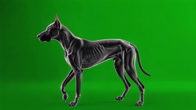 Majestic Great Dane standing proudly on green background