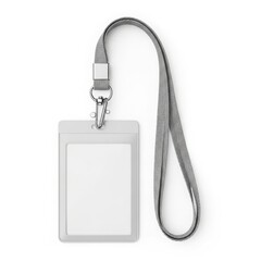 Id card holder with lanyard isolated on white background