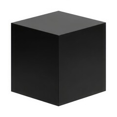 Black cube isolated on white background