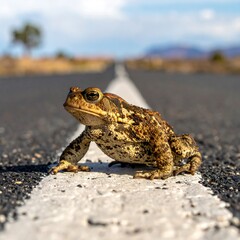 Obraz premium Toad on a road