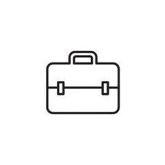 Fototapeta premium Simple line art illustration of a classic briefcase, representing business and work.