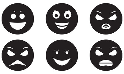 Black and White Emoji and Halloween Faces | Creative Expression Icons & Jack-o&rsquo;-Lantern Designs