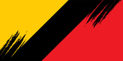 Vector transition in the colors of Germany and Belgium with lines in a retro style. Modern striped pattern. For covers, advertising. Abstract yellow red black vector background.