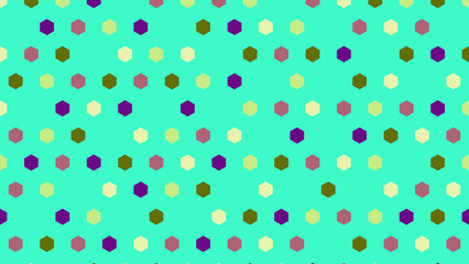 Obraz premium Soft Pastel Geometric Pattern of Purple and Pink Hexagons on Light Mint Cyan Background for Web Design