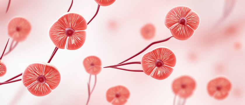 Abstract red biotechnology cell pattern with soft medical science design - Powered by Adobe