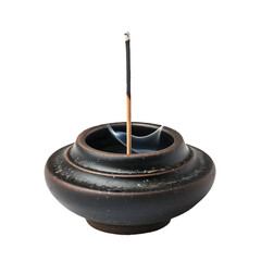 Black Ceramic Incense Holder Stick Isolated On Transparent Background