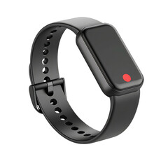 Black Fitness Tracker Band Only Isolated On Transparent Background