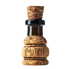 Brown Cork Bottle Stopper Isolated On Transparent Background