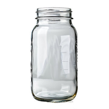Clear Glass Mason Jar Empty Isolated On Transparent Background