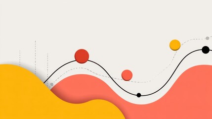 Abstract design with colorful curves and dynamic shapes representing growth, analytics, and modern graphical elements in a creative composition